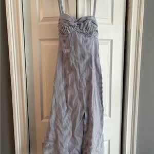 Club Monaco White and Blue Ruched Embellished Sundress